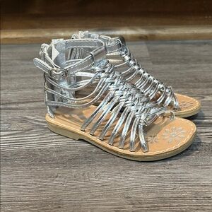 Okie Dokie Silver Kids Gladiator Sandals